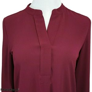 Vince Camuto Blouse Tunic Burgundy Size XS
